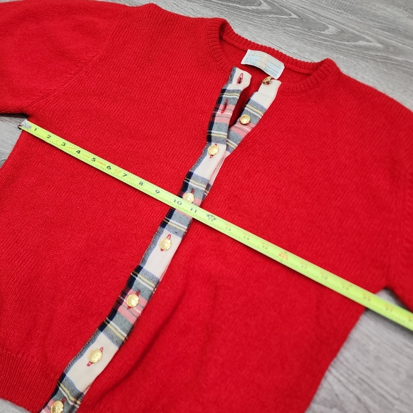 VINTAGE WOOL Archie Brown & Son of Bermuda Red Plaid Button Up Cardigan - Picture 11 of 16